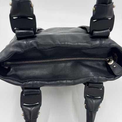 Salvatore Ferragamo Hand Bag Tote Purse Vara Ribbon Leather Black Authentic