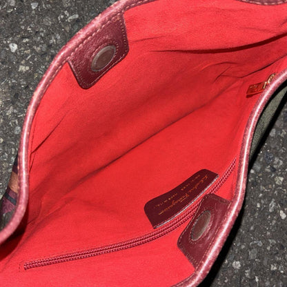 Salvatore Ferragamo Hand Bag Tote Purse Multicolor Red Authentic