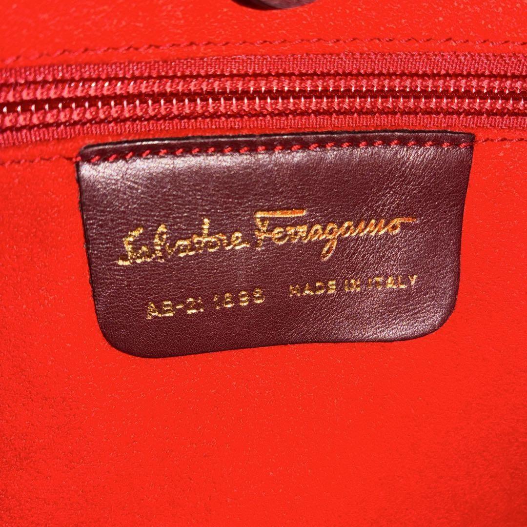 Salvatore Ferragamo Hand Bag Tote Purse Multicolor Red Authentic