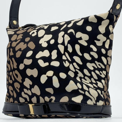 Salvatore Ferragamo Hand Tote Purse Vanity Vara Ribbon Black White Beige Brown