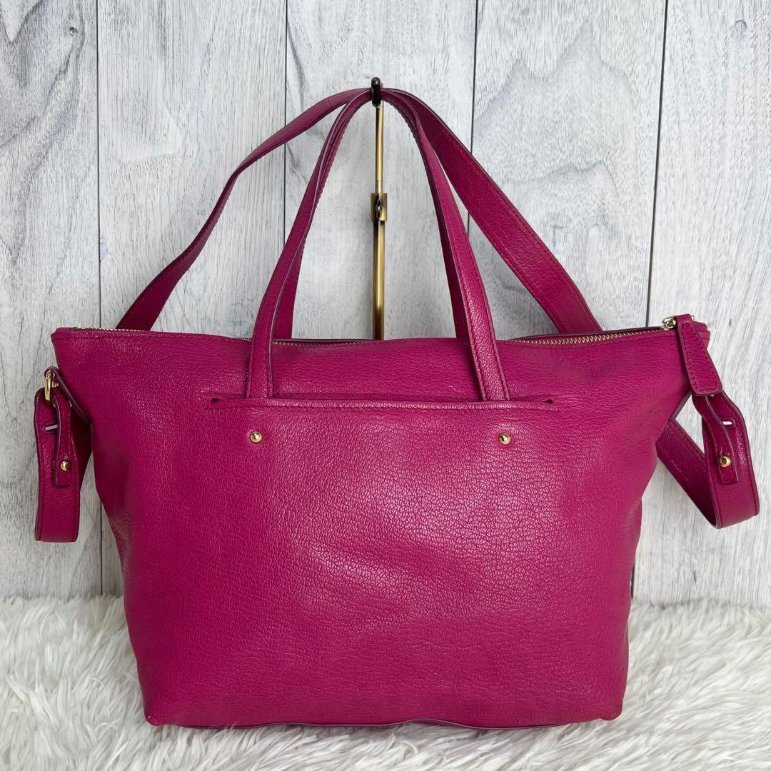 Salvatore Ferragamo Hand Bag Tote Purse 2way Gancini Leather Pink Authentic
