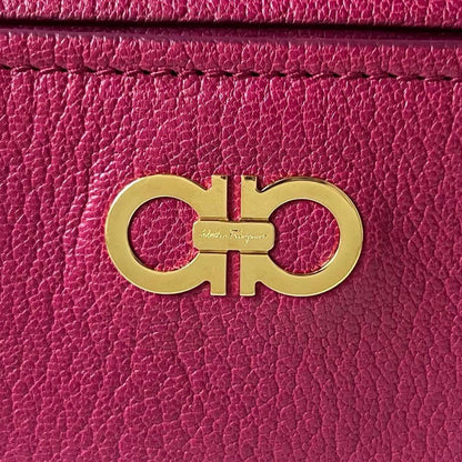 Salvatore Ferragamo Hand Bag Tote Purse 2way Gancini Leather Pink Authentic