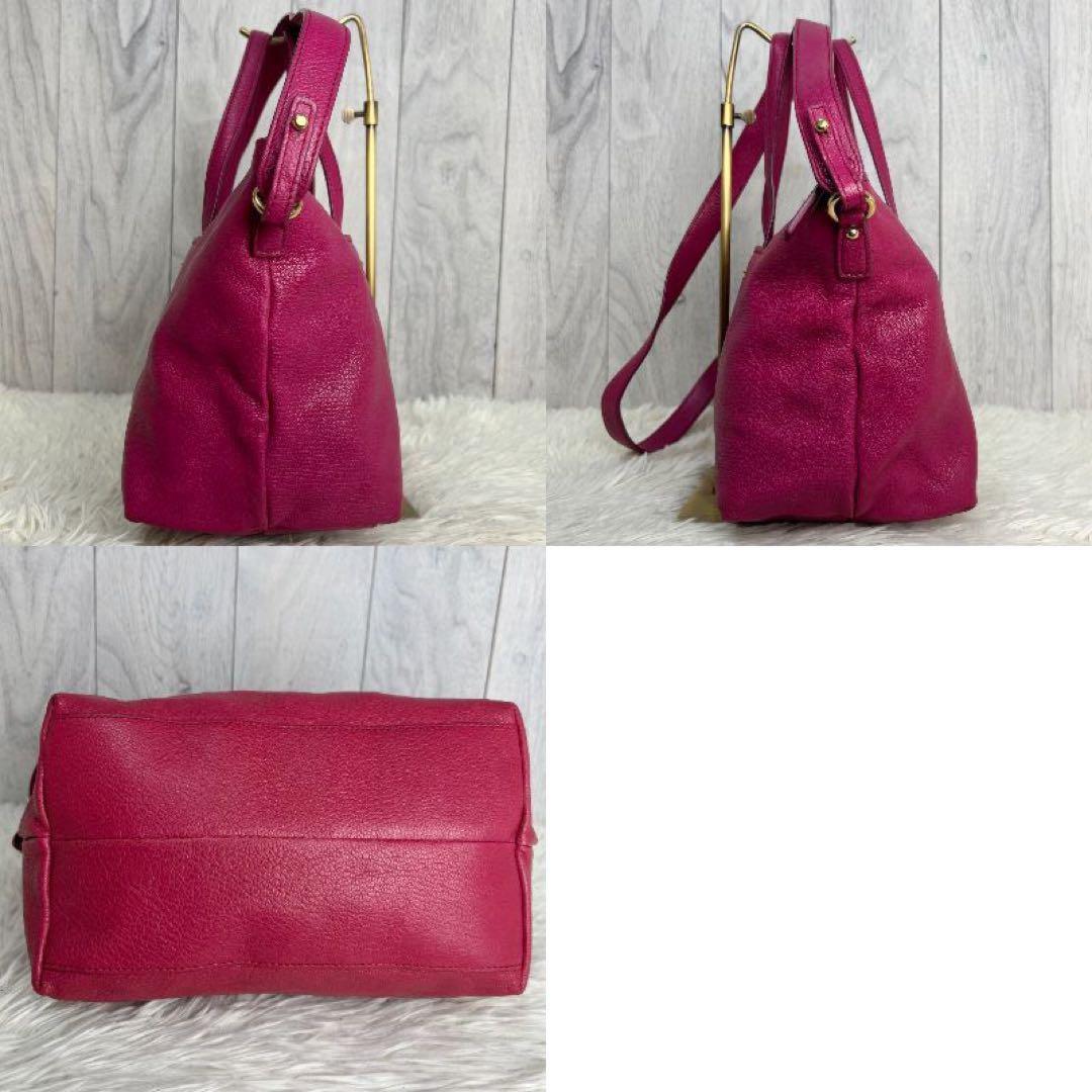Salvatore Ferragamo Hand Bag Tote Purse 2way Gancini Leather Pink Authentic