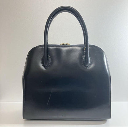 Salvatore Ferragamo Hand Bag Tote Purse 2way Gancini Leather Black Authentic