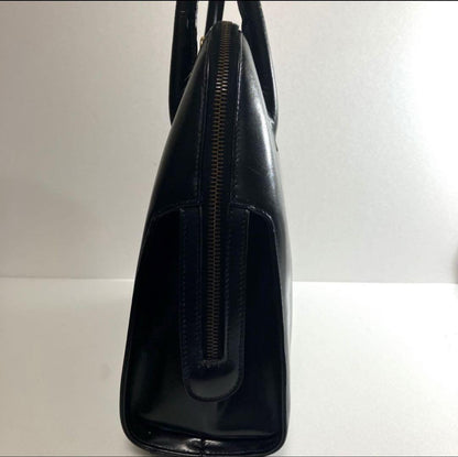 Salvatore Ferragamo Hand Bag Tote Purse 2way Gancini Leather Black Authentic