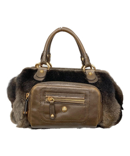 TOD'S Hand Bag Tote Purse Fur Brown Authentic