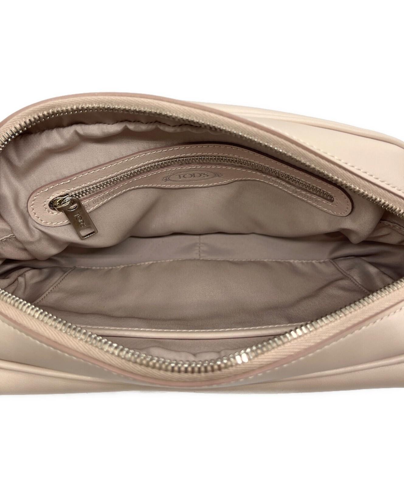TOD'S Shoulder Bag Purse Double T Camera Bag Pink Authentic