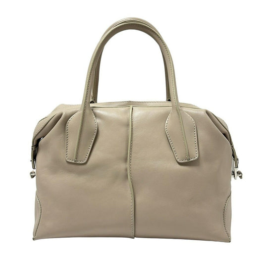 TOD'S Hand Bag Tote Purse D-Styling Leather Beige Authentic