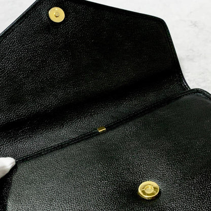 Yves Saint Laurent Clutch Bag YSL Handbag Purse Cassandra Pouch Leather Black