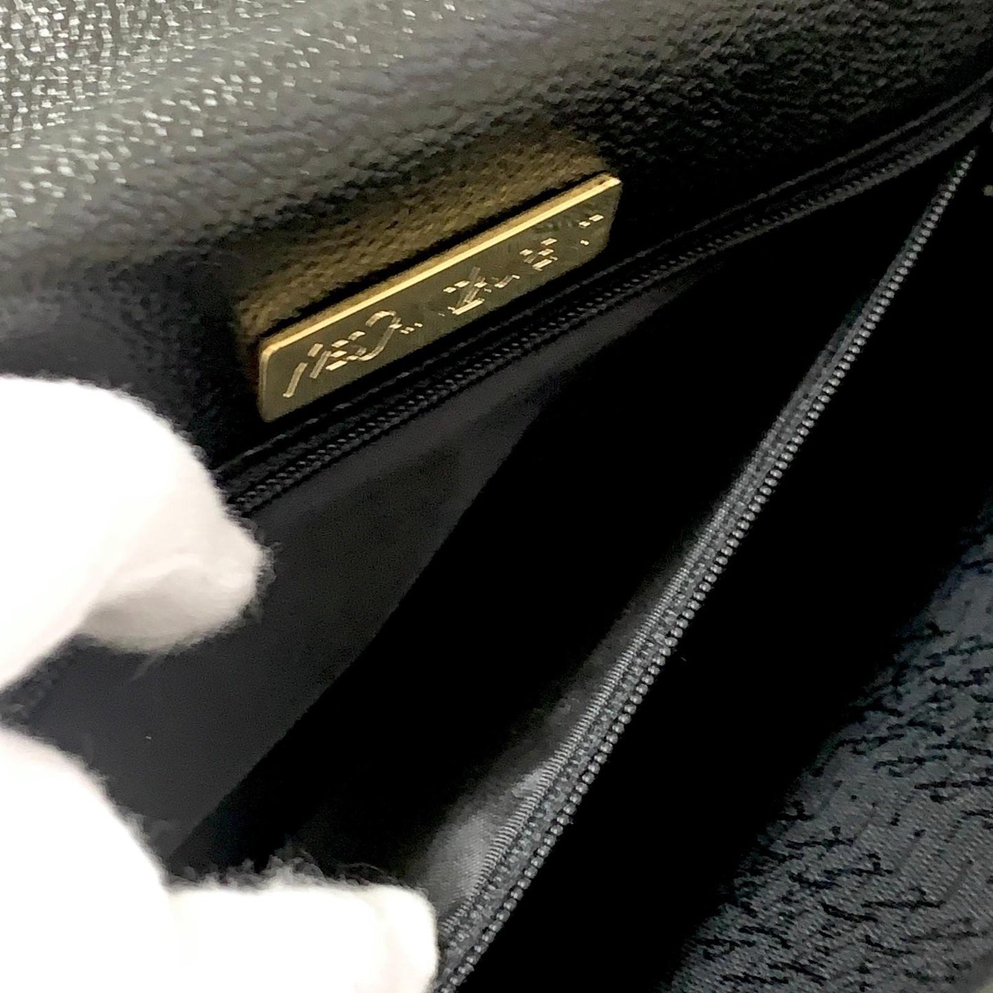 Yves Saint Laurent Clutch Bag YSL Handbag Purse Cassandra Pouch Leather Black