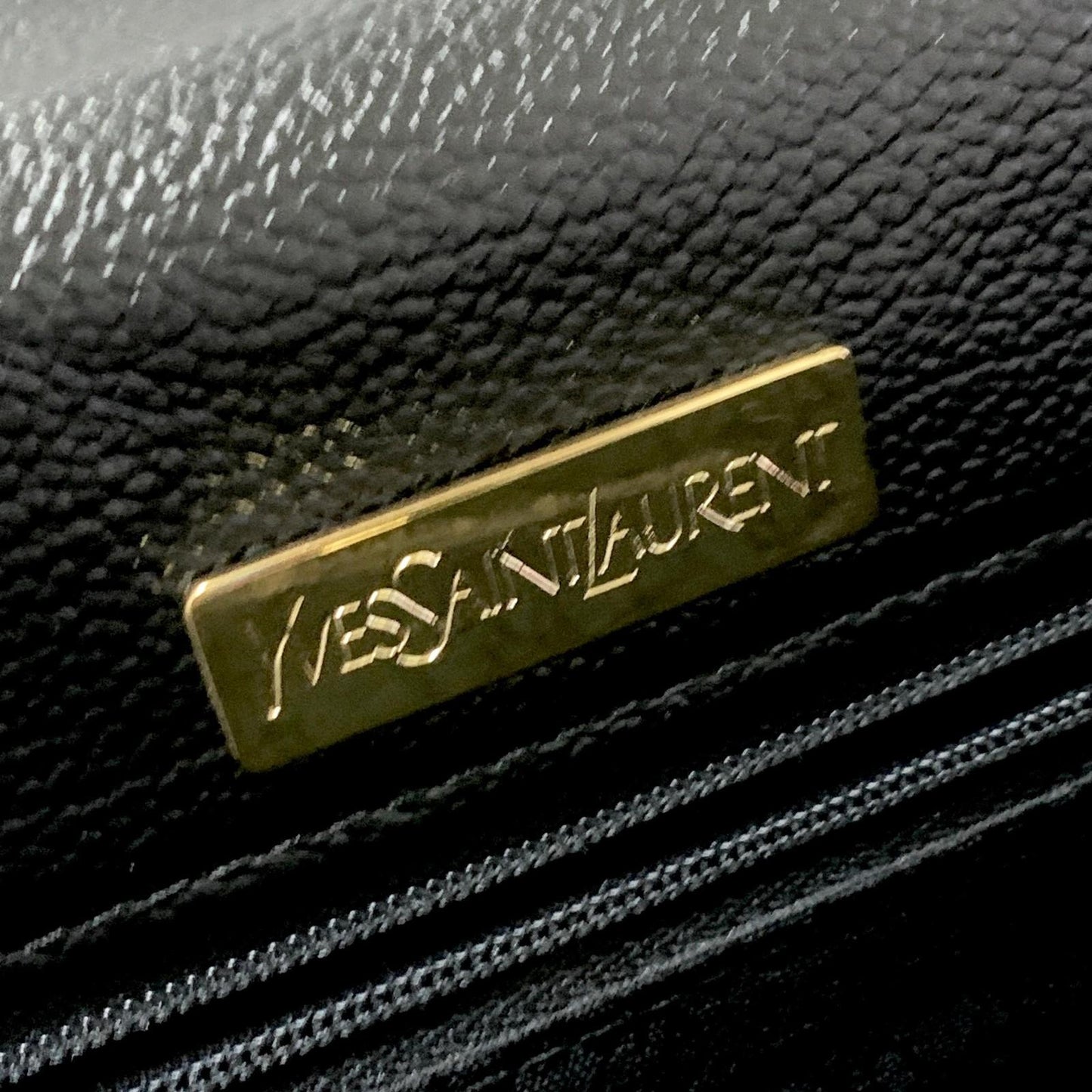 Yves Saint Laurent Clutch Bag YSL Handbag Purse Cassandra Pouch Leather Black