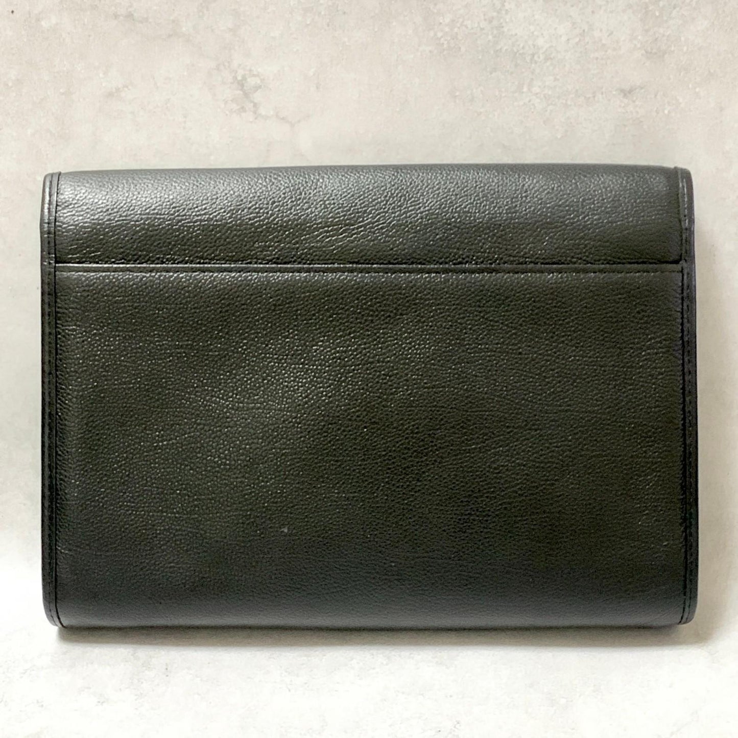 Yves Saint Laurent Clutch Bag YSL Handbag Purse Cassandra Pouch Leather Black