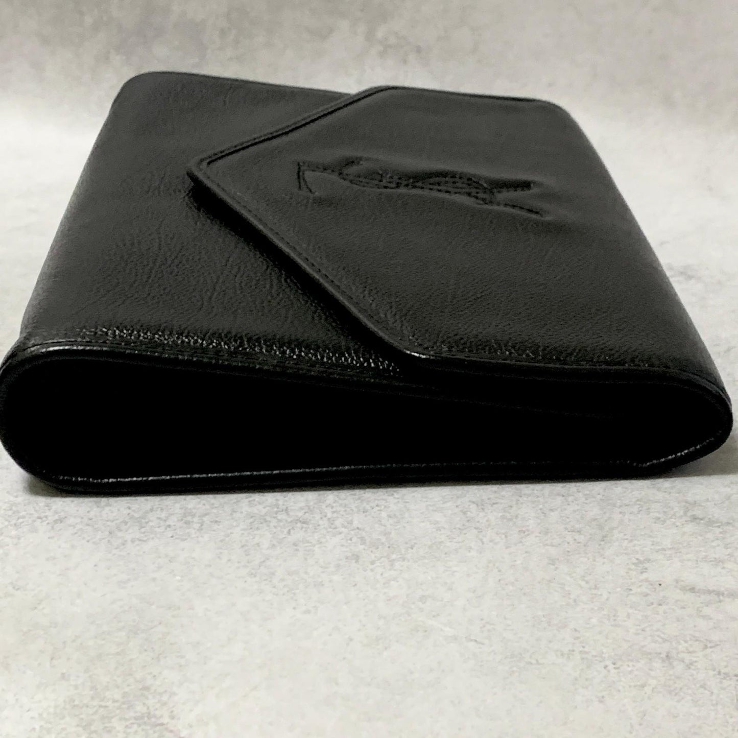 Yves Saint Laurent Clutch Bag YSL Handbag Purse Cassandra Pouch Leather Black