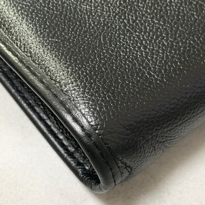 Yves Saint Laurent Clutch Bag YSL Handbag Purse Cassandra Pouch Leather Black