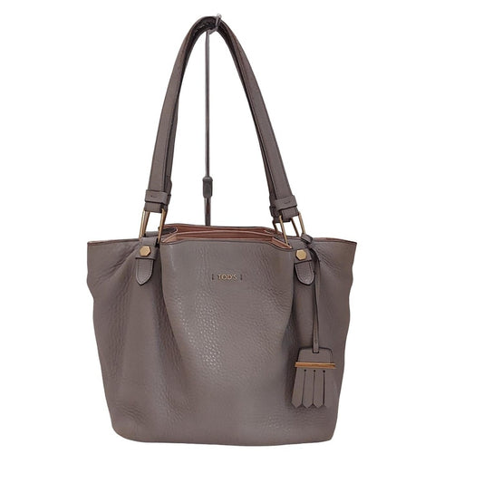 TOD'S Shoulder Bag Purse Leather Gray Authentic