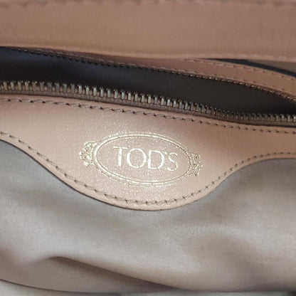 TOD'S Shoulder Bag Purse Leather Gray Authentic