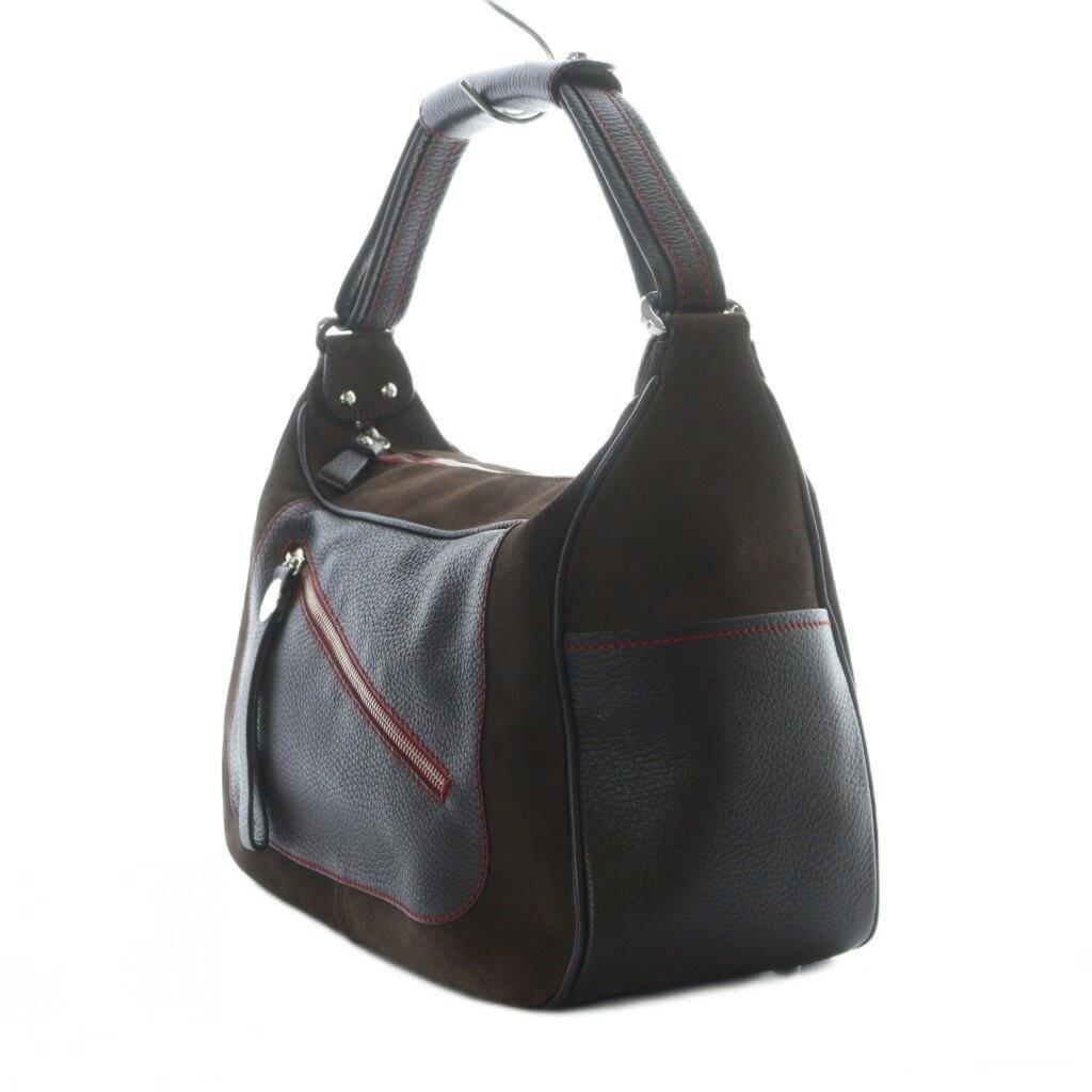 TOD'S For Ferrari Hand Shoulder Bag Tote Purse Suede Leather Brown Authentic