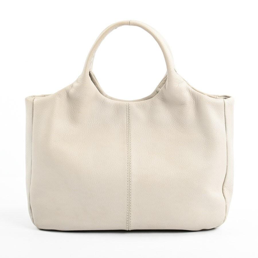 TOD'S Hand Shoulder Bag Tote Purse 2way Leather Gray Authentic