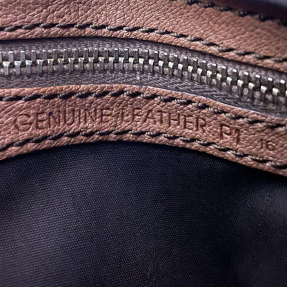 TOD'S Shoulder Bag Purse Logo Leather Brown Authentic