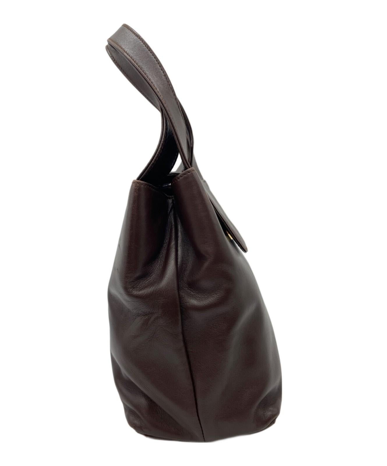 LOEWE Hand Bag Tote Purse Brown Authentic