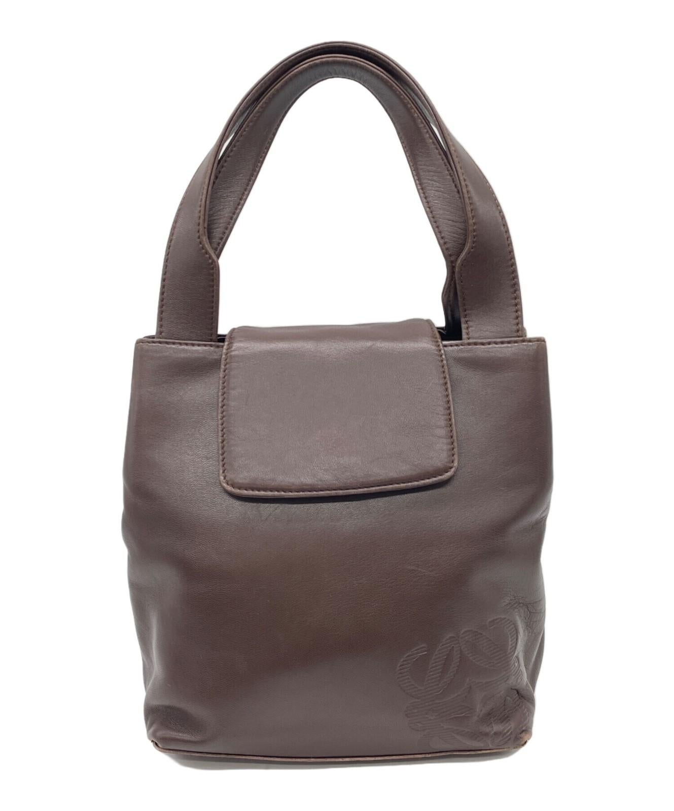 LOEWE Hand Bag Tote Purse Brown Authentic