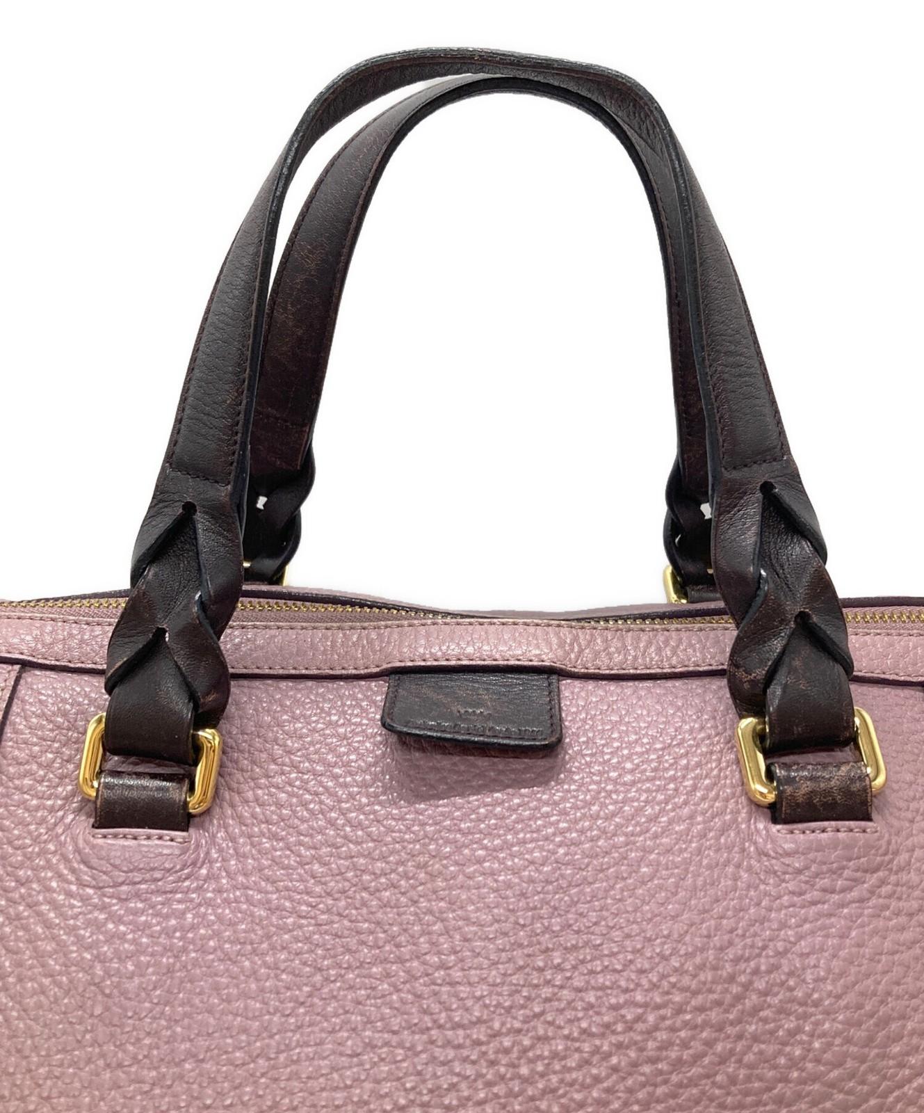 LOEWE Hand Shoulder Bag Tote Purse 2way Anagram Purple Authentic