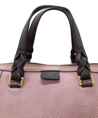 LOEWE Hand Shoulder Bag Tote Purse 2way Anagram Purple Authentic