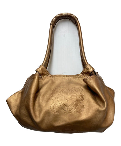 LOEWE Hand Bag Tote Purse Aire Anagram Bronze Authentic