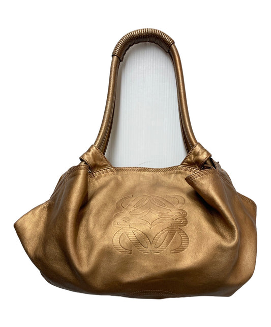 LOEWE Hand Bag Tote Purse Aire Anagram Bronze Authentic