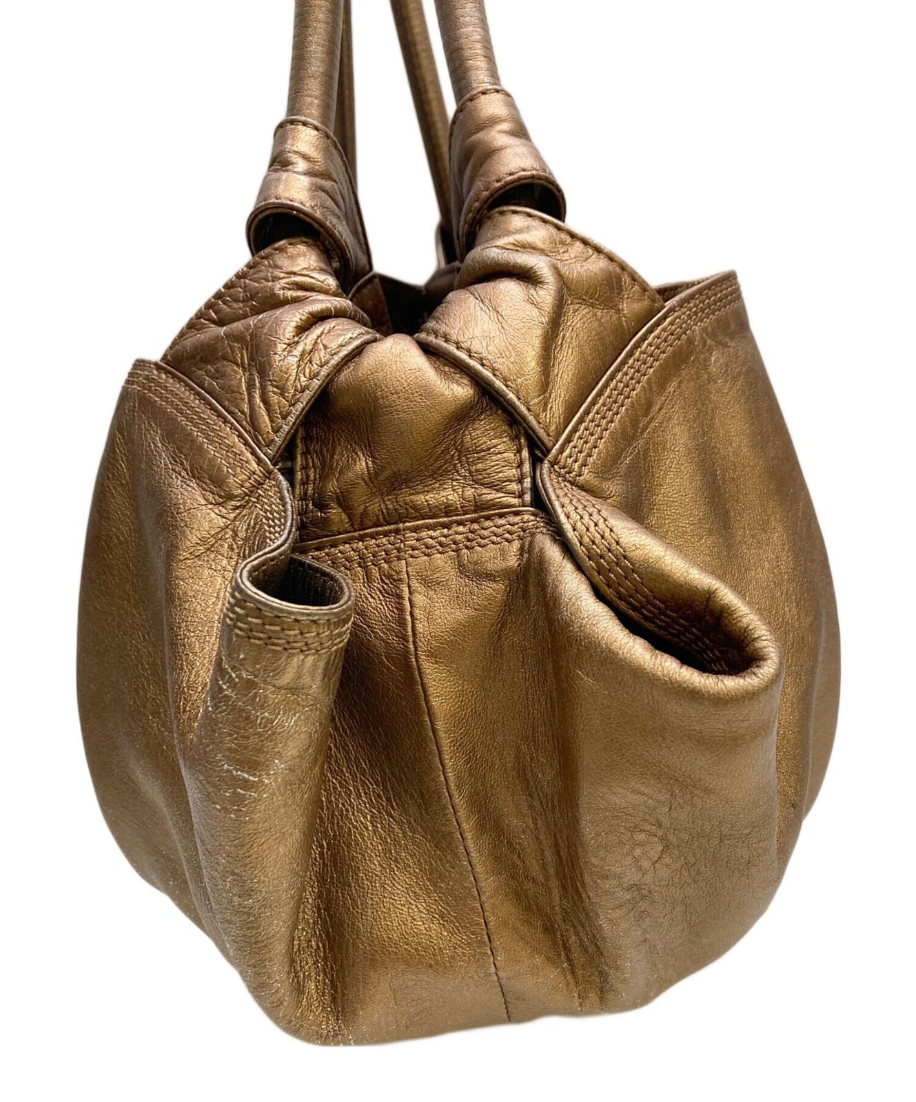 LOEWE Hand Bag Tote Purse Aire Anagram Bronze Authentic