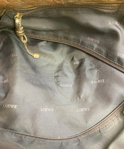 LOEWE Hand Bag Tote Purse Aire Anagram Bronze Authentic