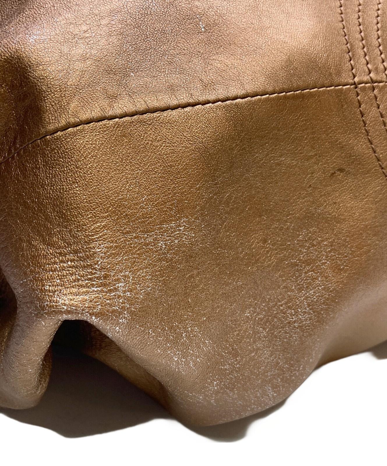 LOEWE Hand Bag Tote Purse Aire Anagram Bronze Authentic