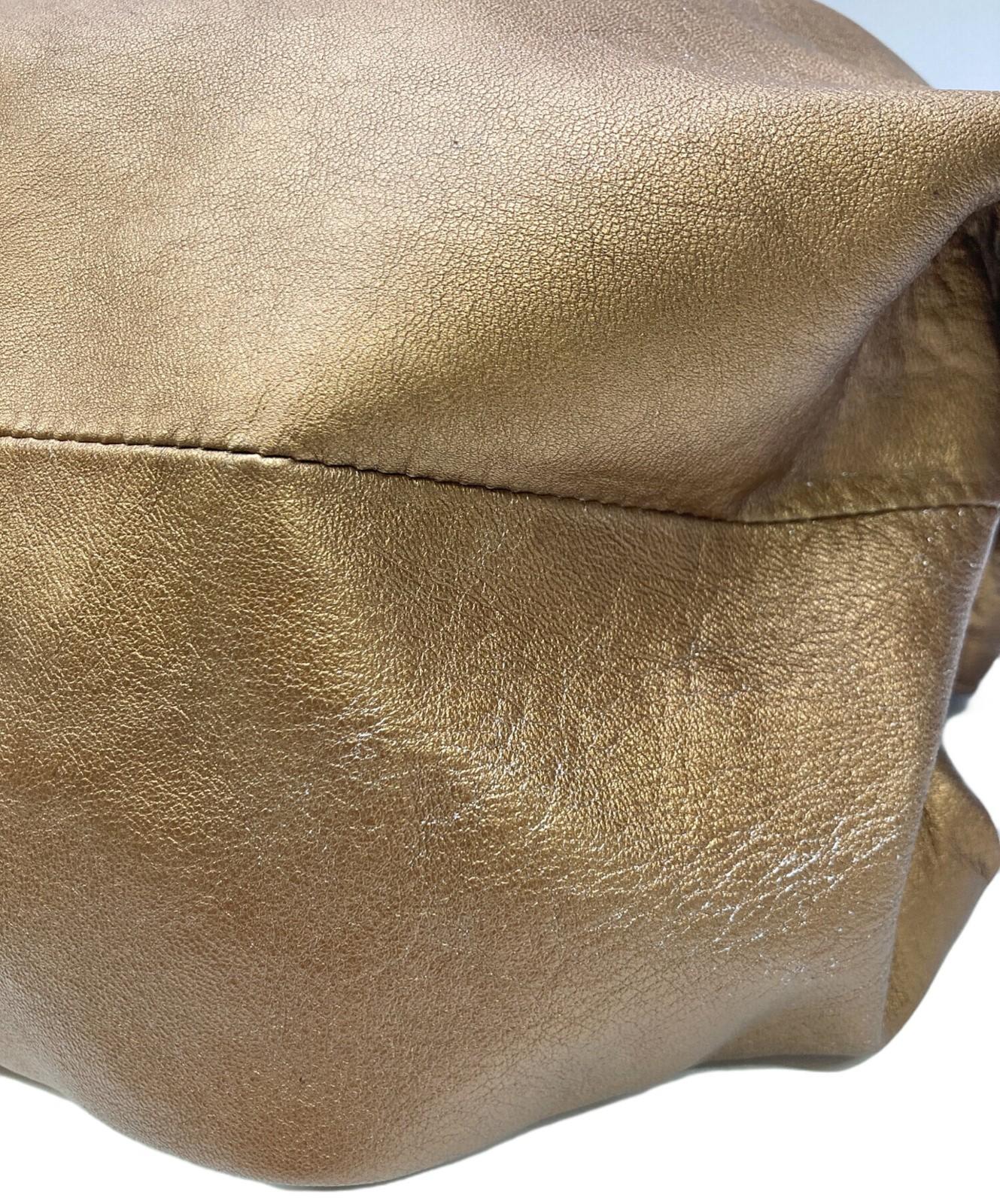LOEWE Hand Bag Tote Purse Aire Anagram Bronze Authentic