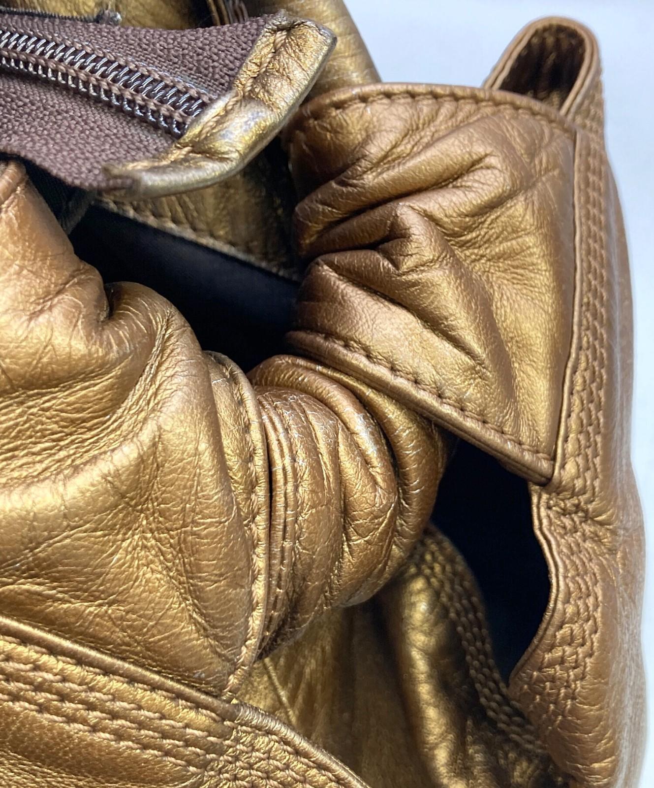 LOEWE Hand Bag Tote Purse Aire Anagram Bronze Authentic