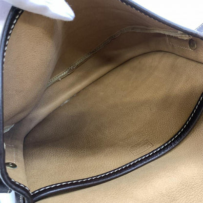 LOEWE Shoulder Bag Purse Anagram Suede Leather Brown Authentic