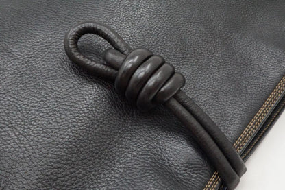LOEWE Hand Shoulder Bag Tote Purse Leather Black Authentic