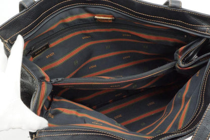 LOEWE Hand Shoulder Bag Tote Purse Leather Black Authentic