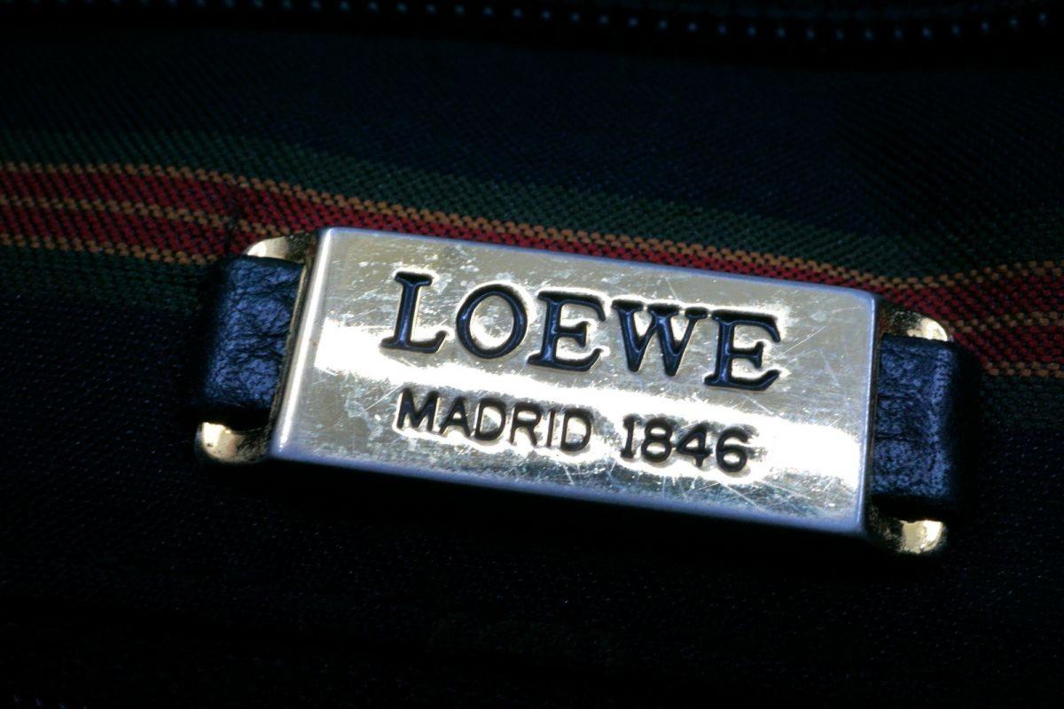 LOEWE Hand Shoulder Bag Tote Purse Leather Black Authentic