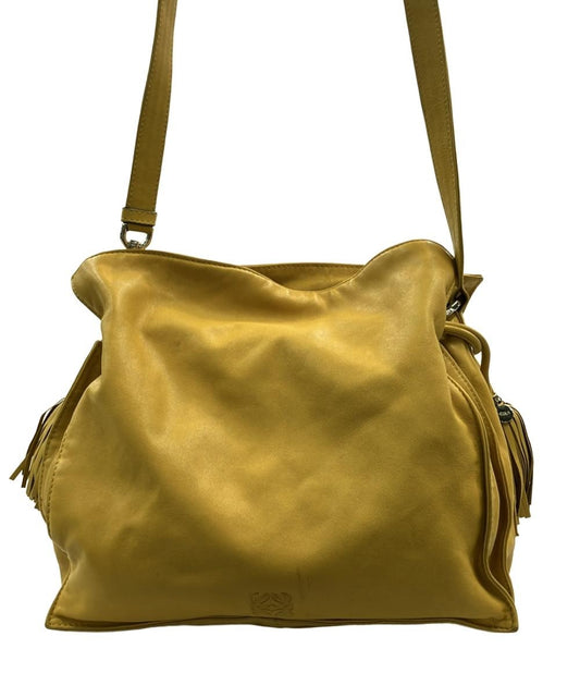 LOEWE Shoulder Bag Purse Yellow Authentic