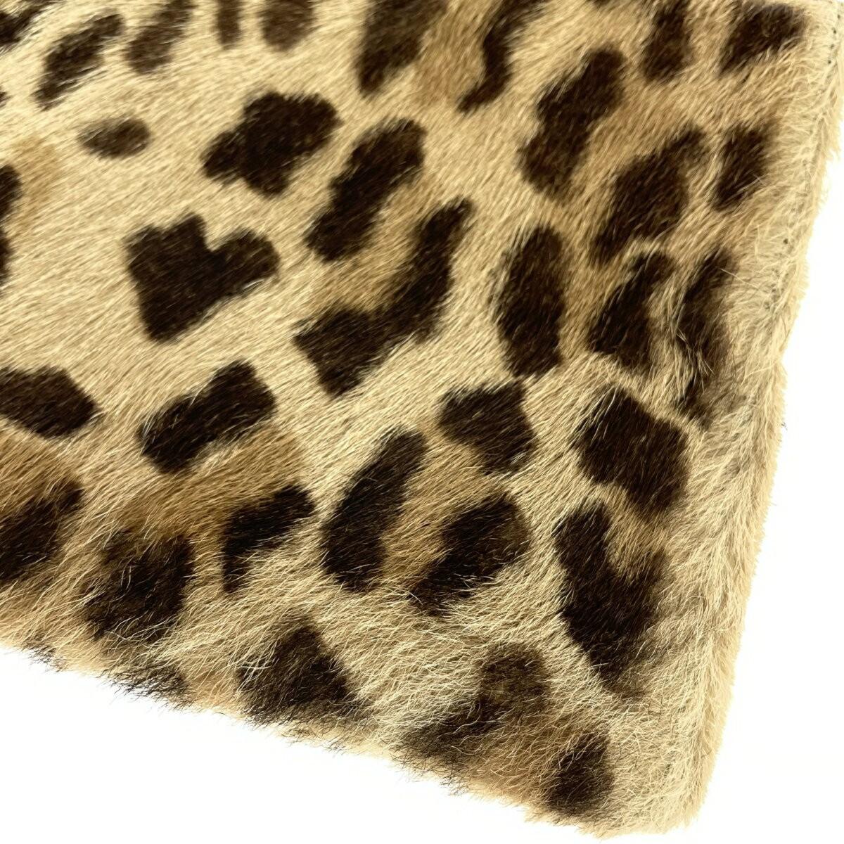 LOEWE Mini Hand Bag Tote Purse Leopard Beige Authentic
