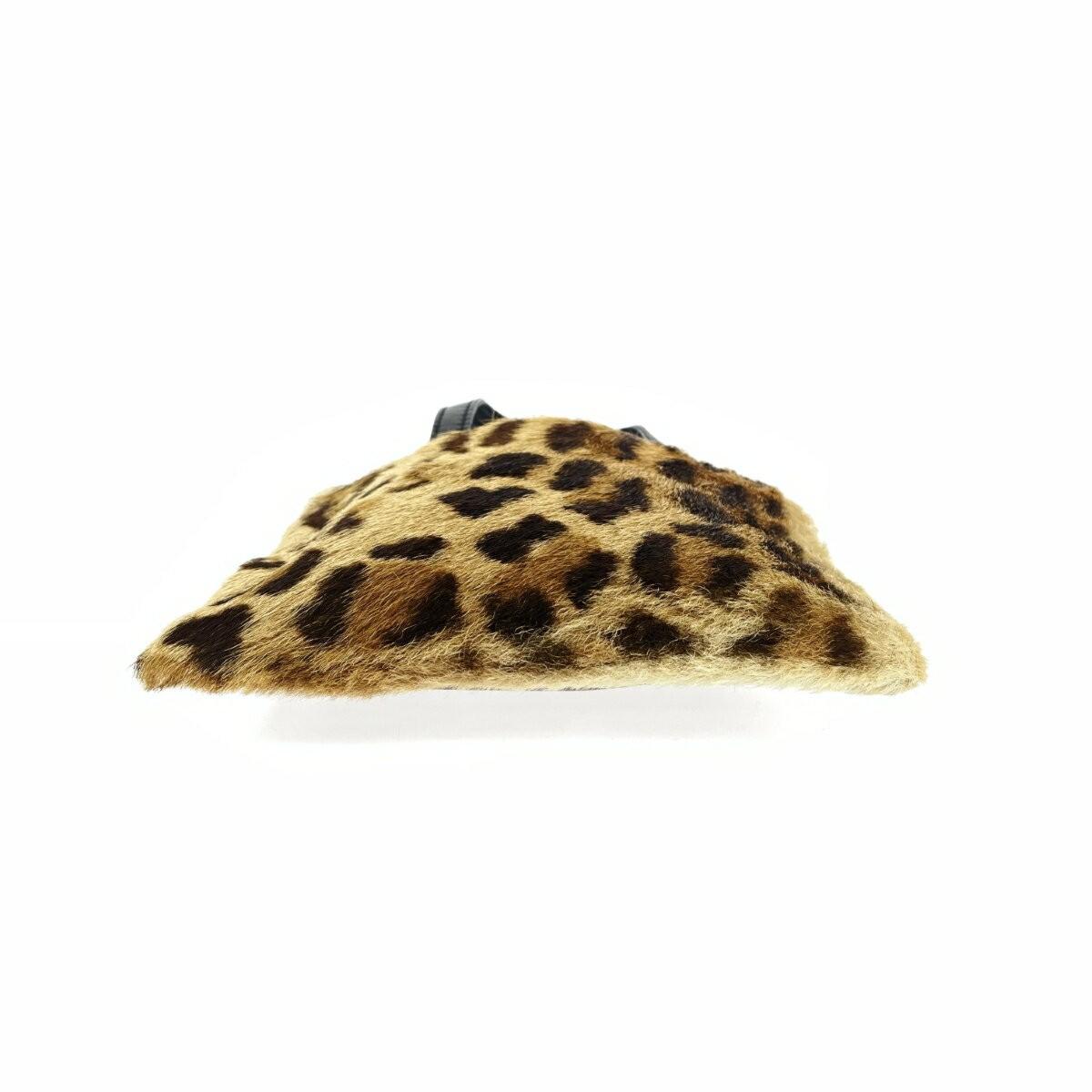 LOEWE Mini Hand Bag Tote Purse Leopard Beige Authentic