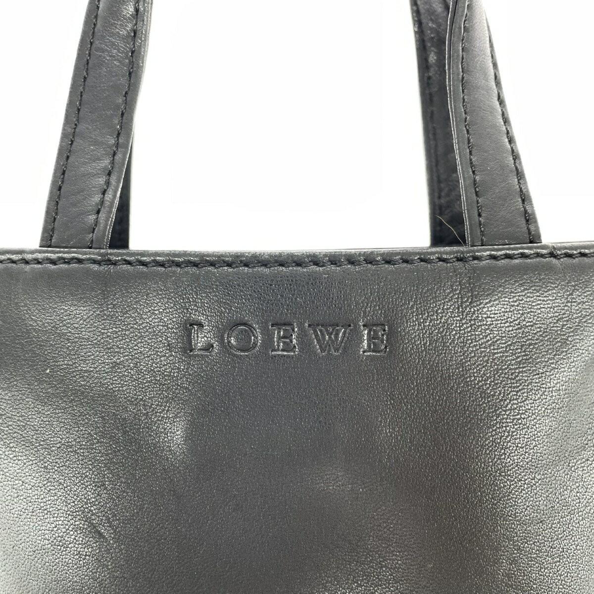 LOEWE Mini Hand Bag Tote Purse Leopard Beige Authentic