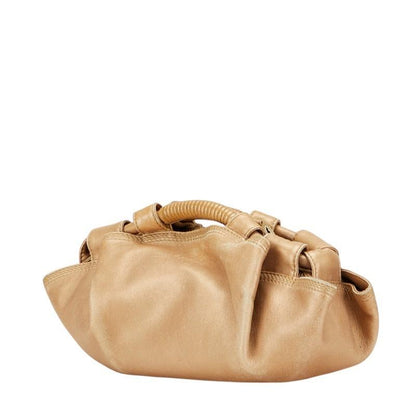 LOEWE Hand Shoulder Bag Tote Purse 2way Aire Anagram Leather Gold Authentic
