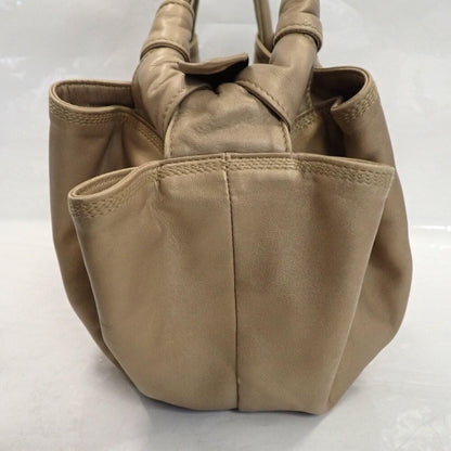 LOEWE Hand Bag Tote Purse Aire Anagram Leather Gold Authentic