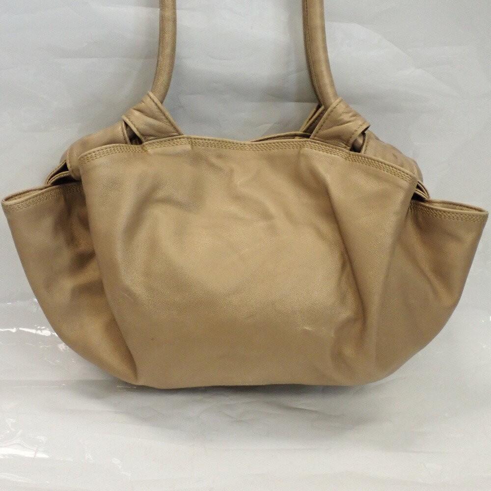 LOEWE Hand Bag Tote Purse Aire Anagram Leather Gold Authentic