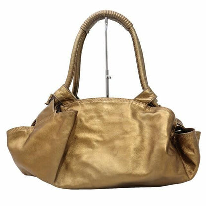 LOEWE Hand Bag Tote Purse Aire Anagram Leather Brown Authentic