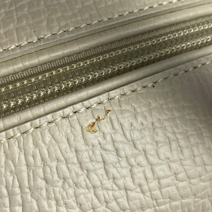 LOEWE Hand Bag Tote Purse Logo Leather White Authentic