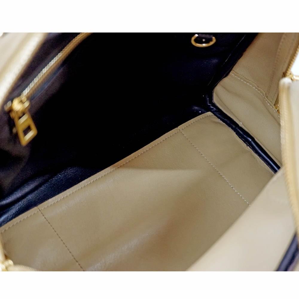 LOEWE Hand Bag Tote Purse Anagram Suede Leather Beige Authentic