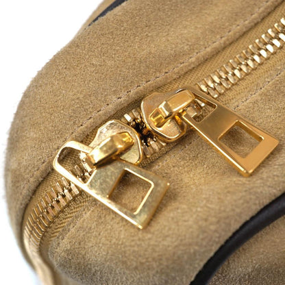 LOEWE Hand Bag Tote Purse Anagram Suede Leather Beige Authentic