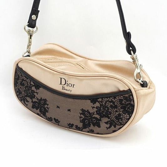 Christian Dior Mini Shoulder Bag Purse Gold Black Authentic